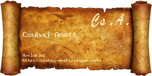 Csuhaj Anett névjegykártya