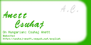anett csuhaj business card